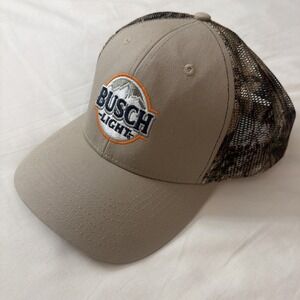 Unisex Adj Snapback Busch Brewing Camo Embroidered Patch Beer Collection Hat Cap